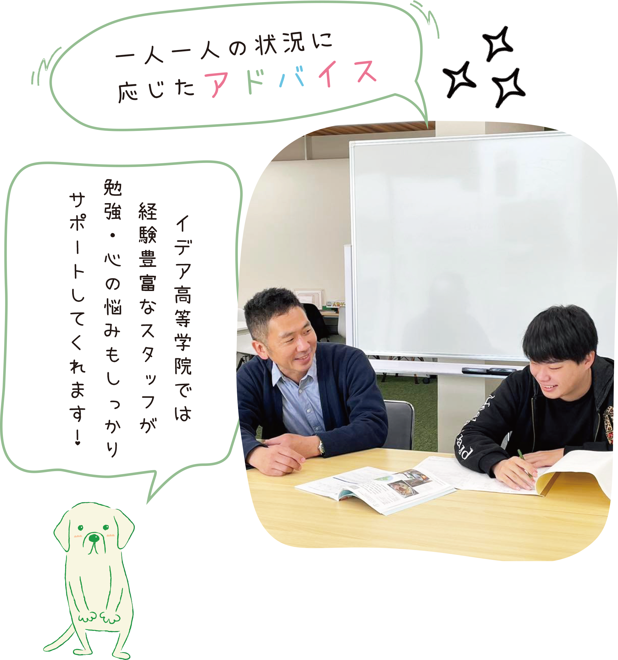 一人一人の状況に応じたアドバイス